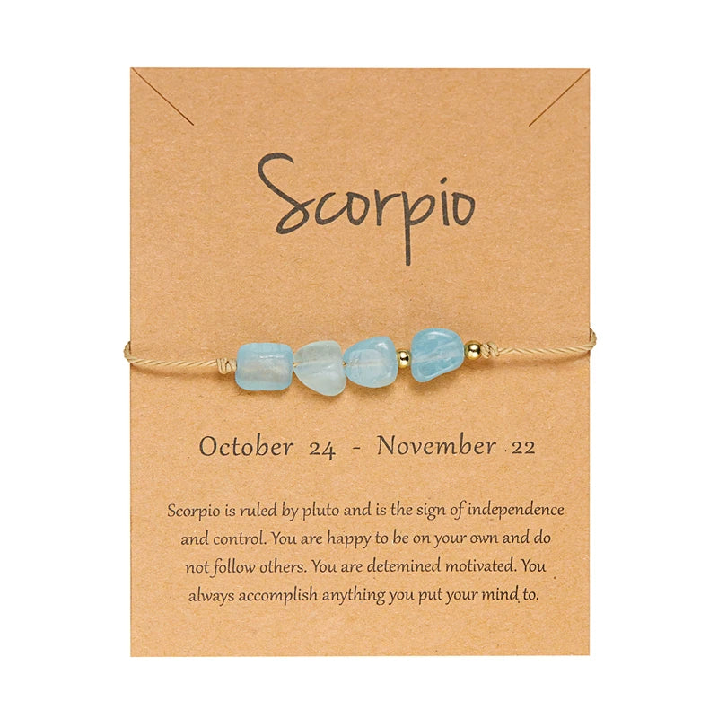 12 Constellation Natural Stone Beads Bracelet
