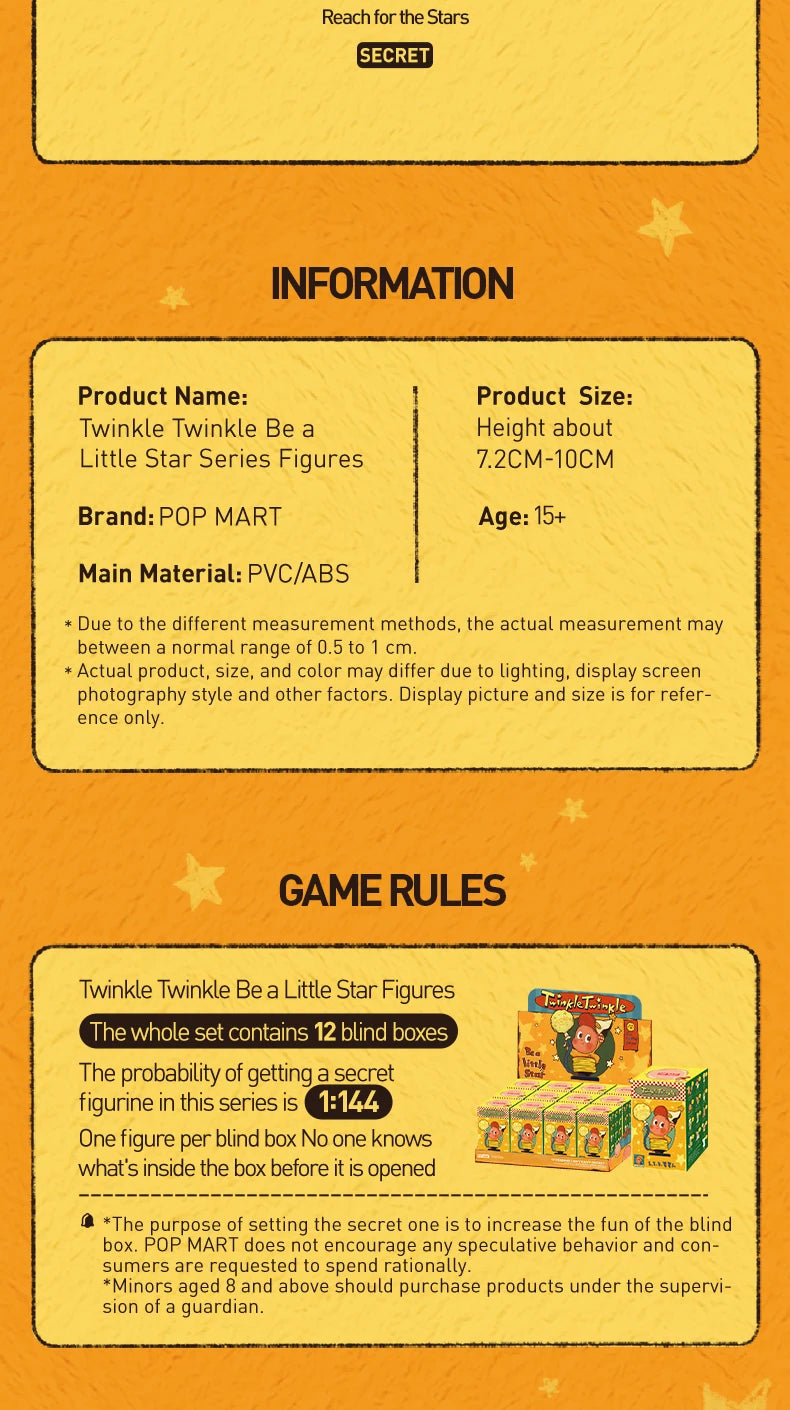 POP MART Twinkle Twinkle Be a Little Star Series Genuine Mystery Box Blind Box