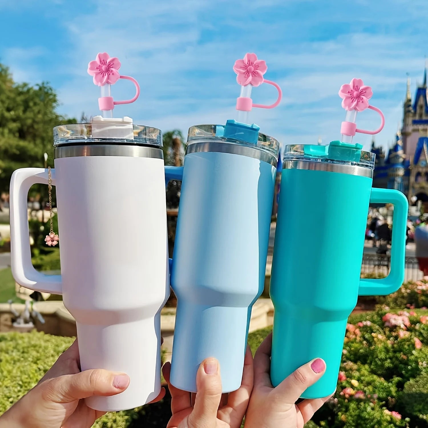 Flower Silicone Straw Covers (Cup not included)