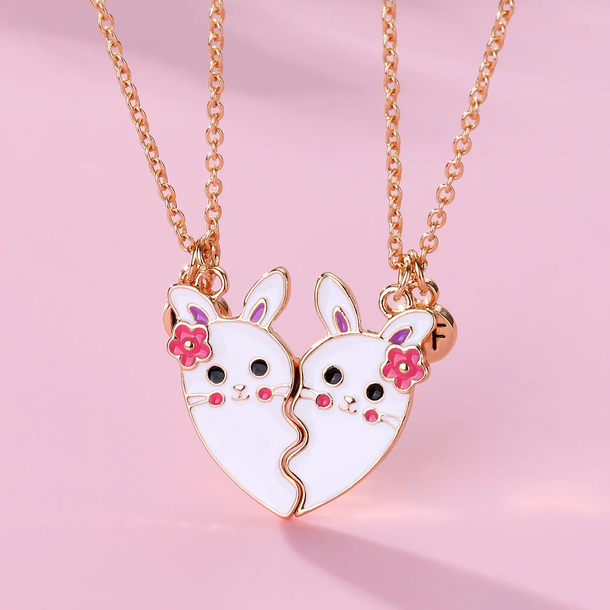 2Pcs Cute Cartoon Animal Magnetic Necklace