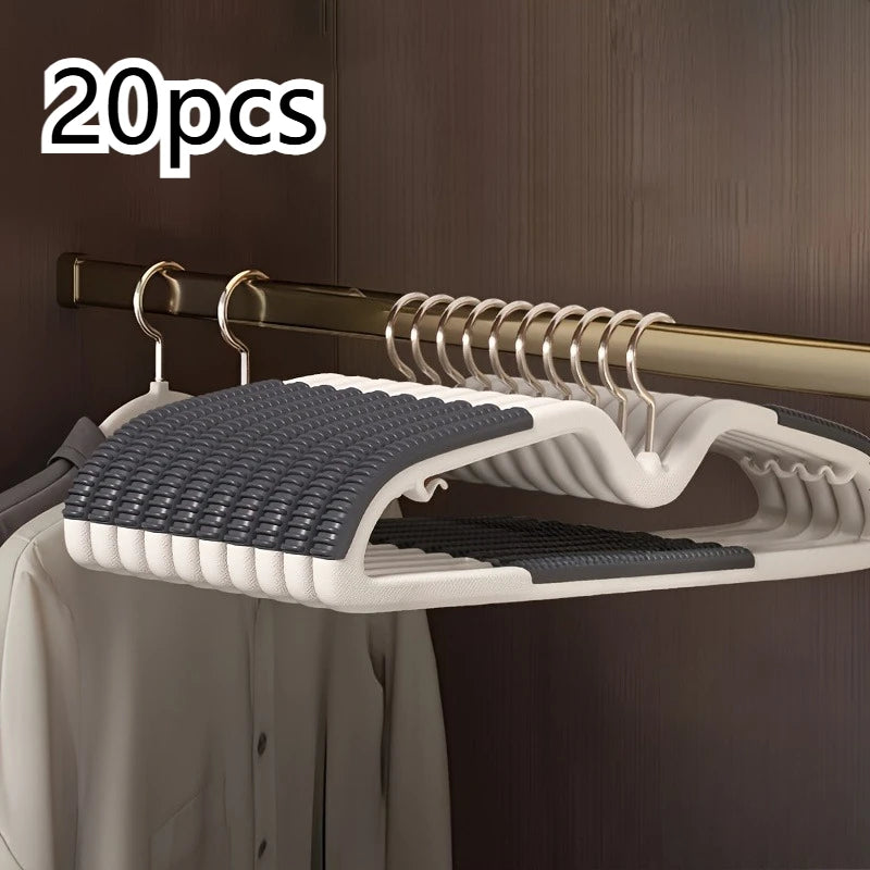 20pcs Space-Saving Plastic Hangers with Connectors
