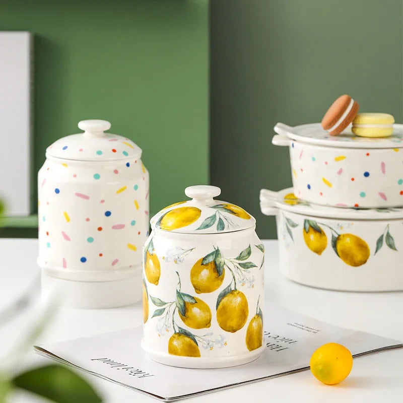 Nordic Style Ceramic Jar with Lid