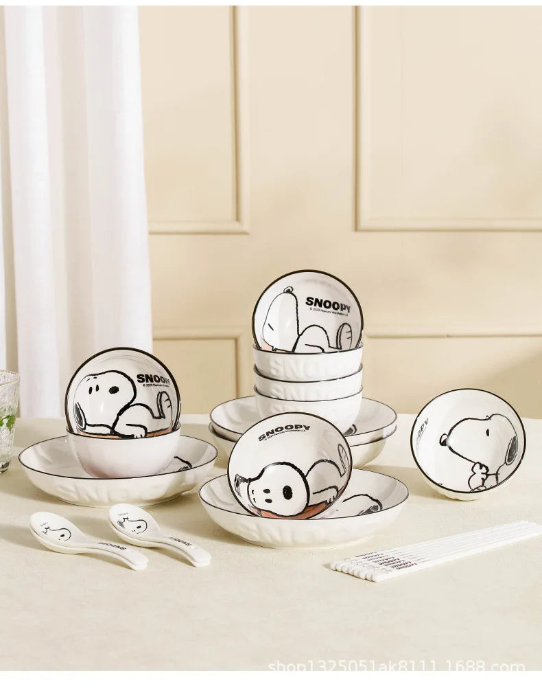 Snoopy Cute Series Couple High Aesthetic Dining Plate