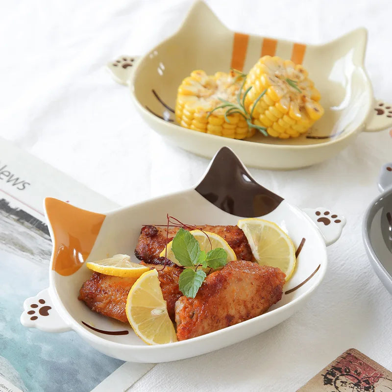 Japanese Cartoon Cat Ceramic Plate