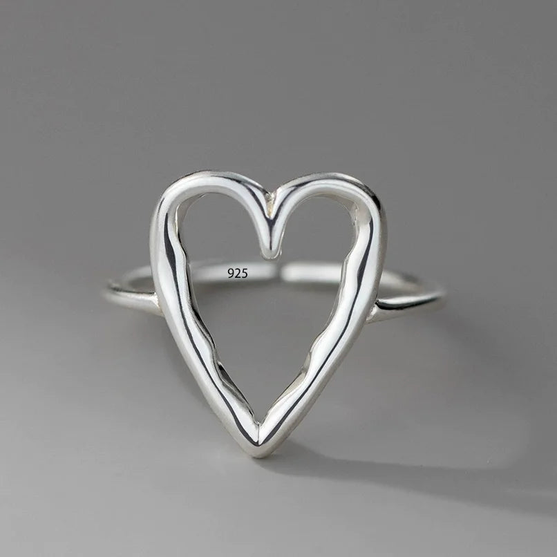 925 Sterling Silve Love Heart Ring