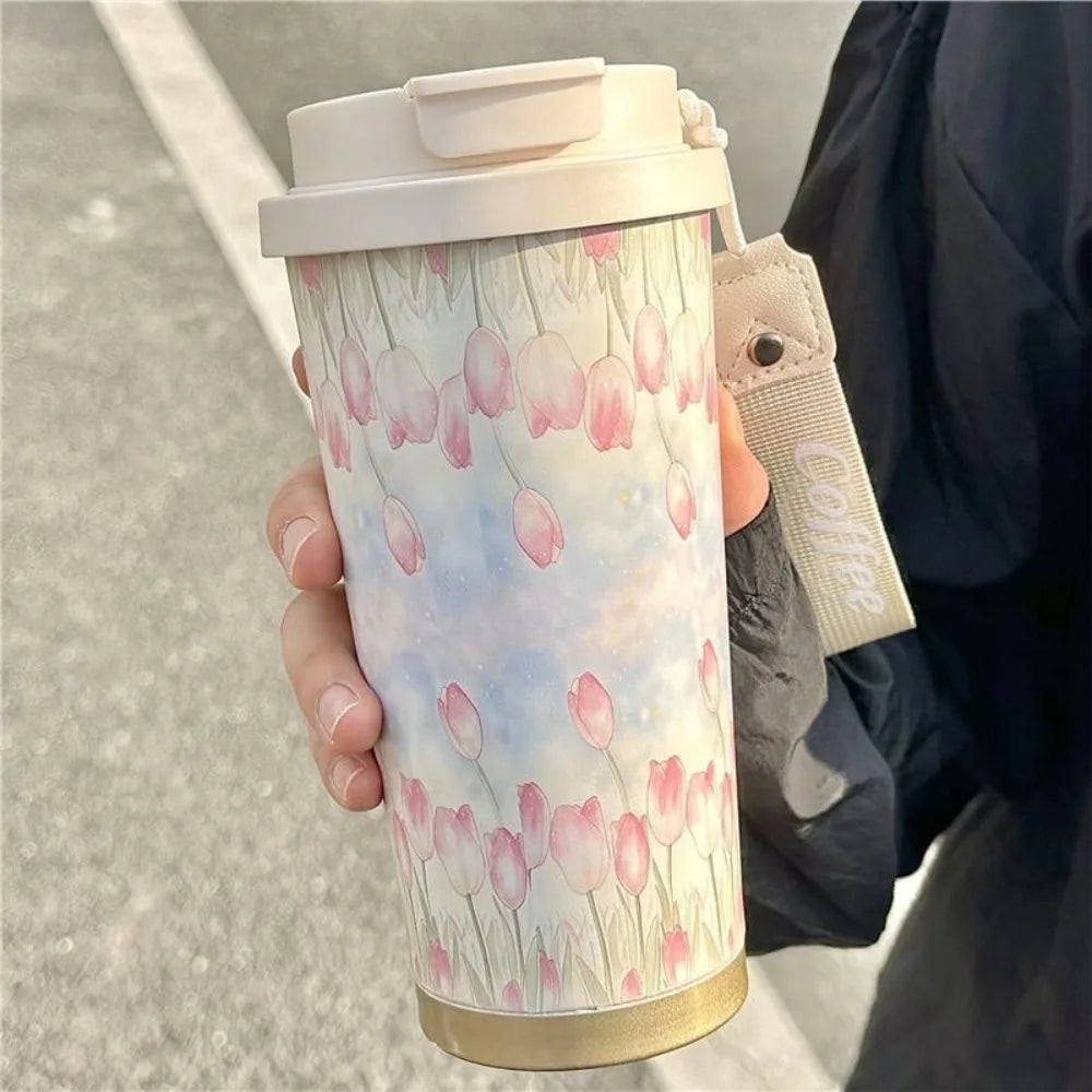 Flower Stainless Steel Insulated Cups 500ml