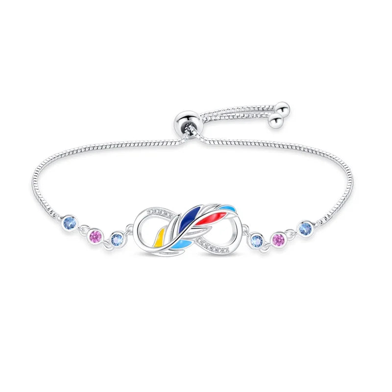925 Silver Lucky Symbol Zircon Bracelet