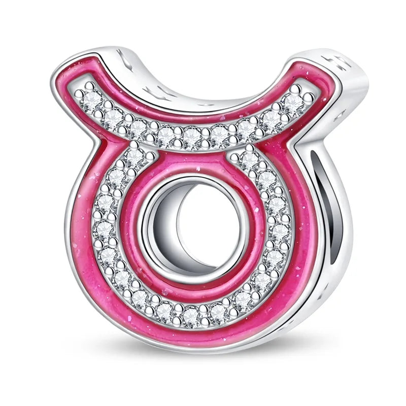 925 Sterling Silver June Birthstone Heart Beads & Sun And Moon Medal Pendant