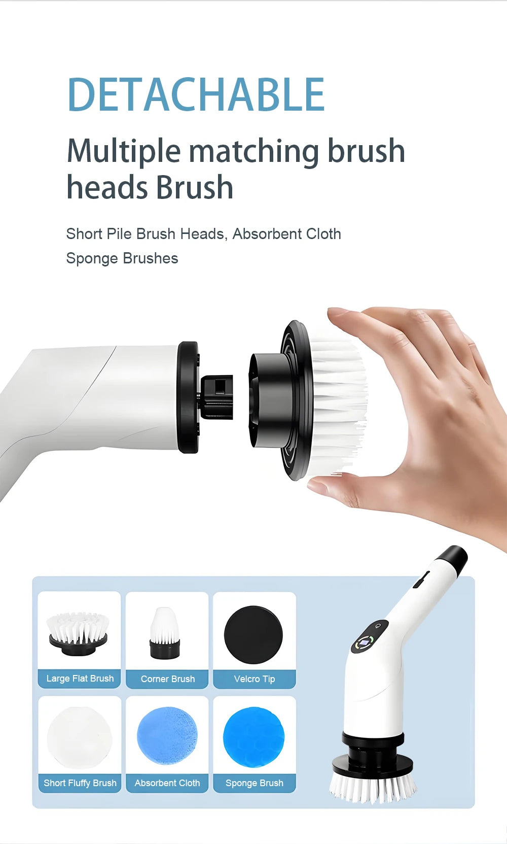 Electric Multifunctional Handheld Cleaning Brush