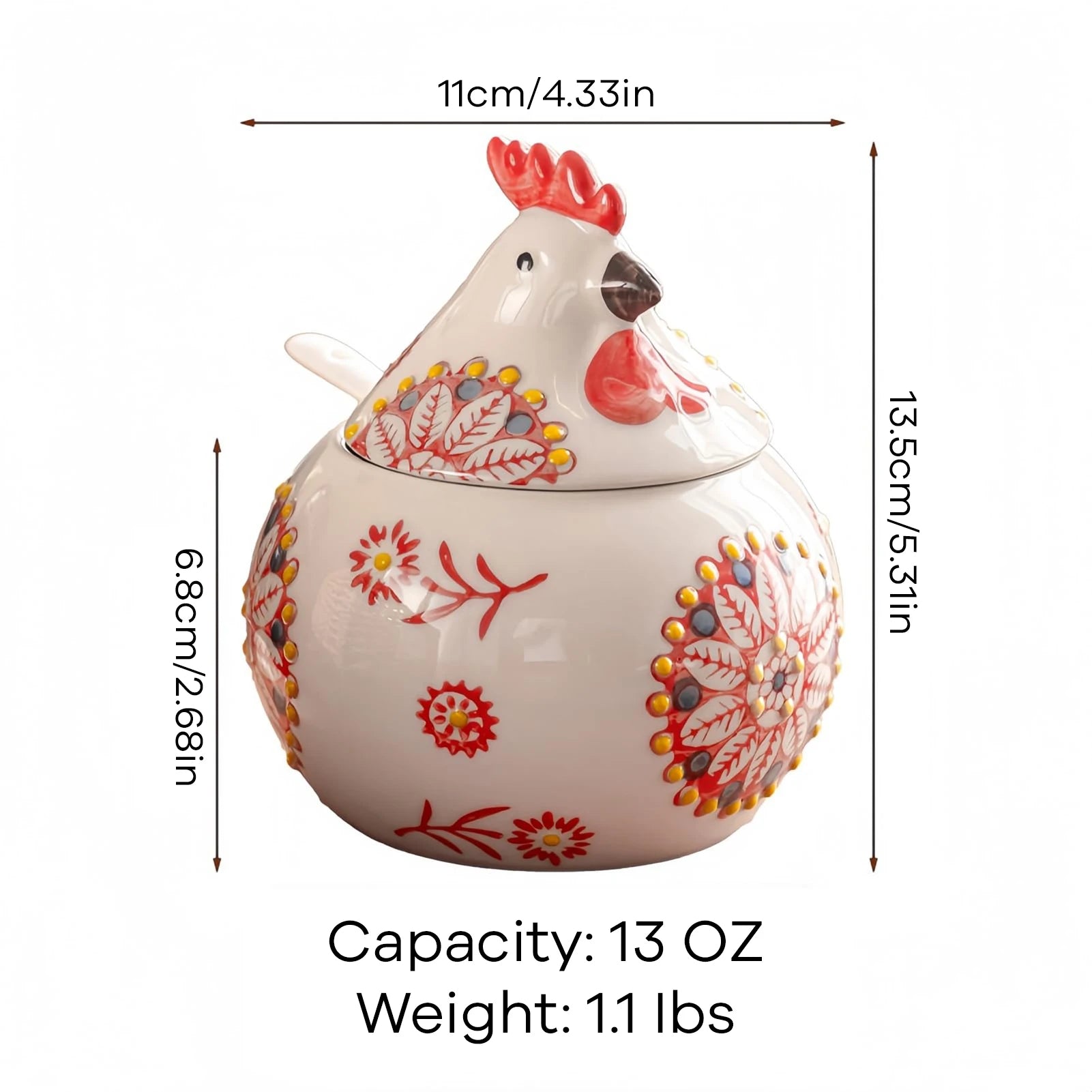Ceramic Seasoning Storage Jar with Hen Shape