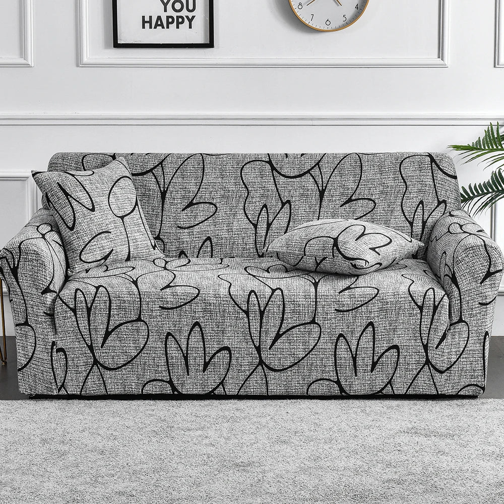 Flower Printed Elastic Sofa Cover