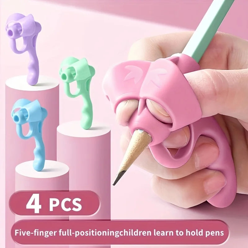 Elephant shaped pencil gripper 4pcs