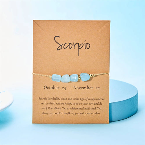 12 Constellation Natural Stone Beads Bracelet