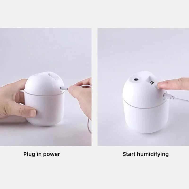 Mini Air Humidifier Aroma Essential Oil Diffuser with LED Color Lamp
