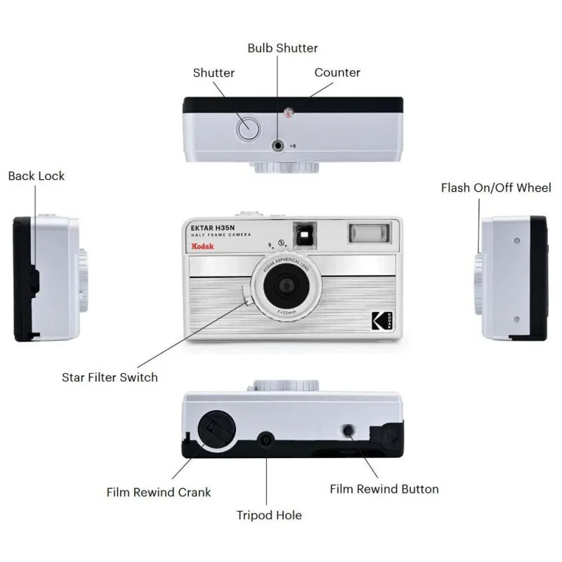 2025 New KODAK EKTAR H35 H35N Half Frame Camera 35mm Film