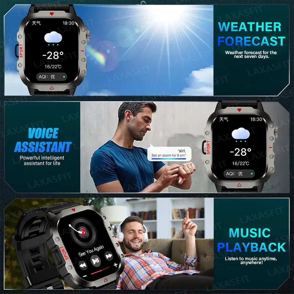 LAXASFIT LED Flashlight Smart Watch