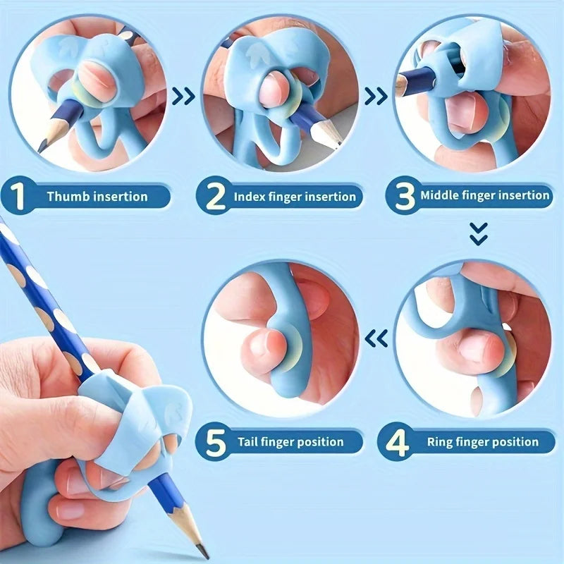 Elephant shaped pencil gripper 4pcs
