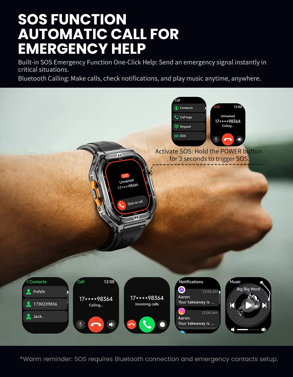 2026 New Military Outdoor Sports Smart Watch