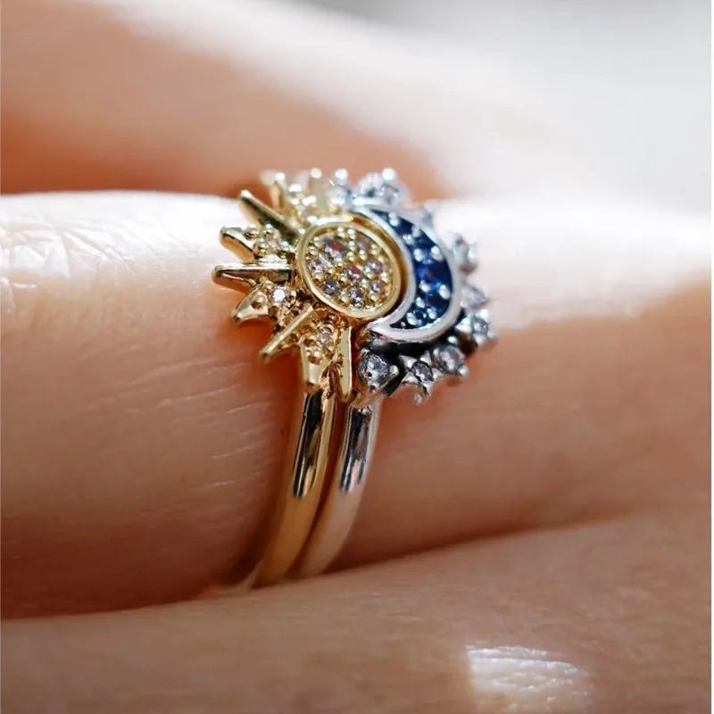 Sun and Moon Stackable ring