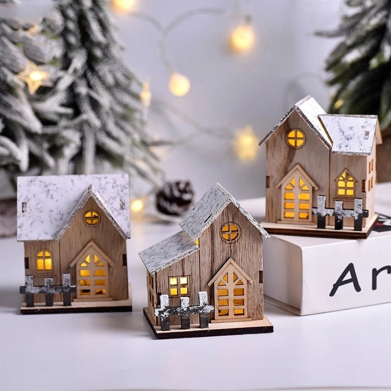 Christmas LED Light Wooden House