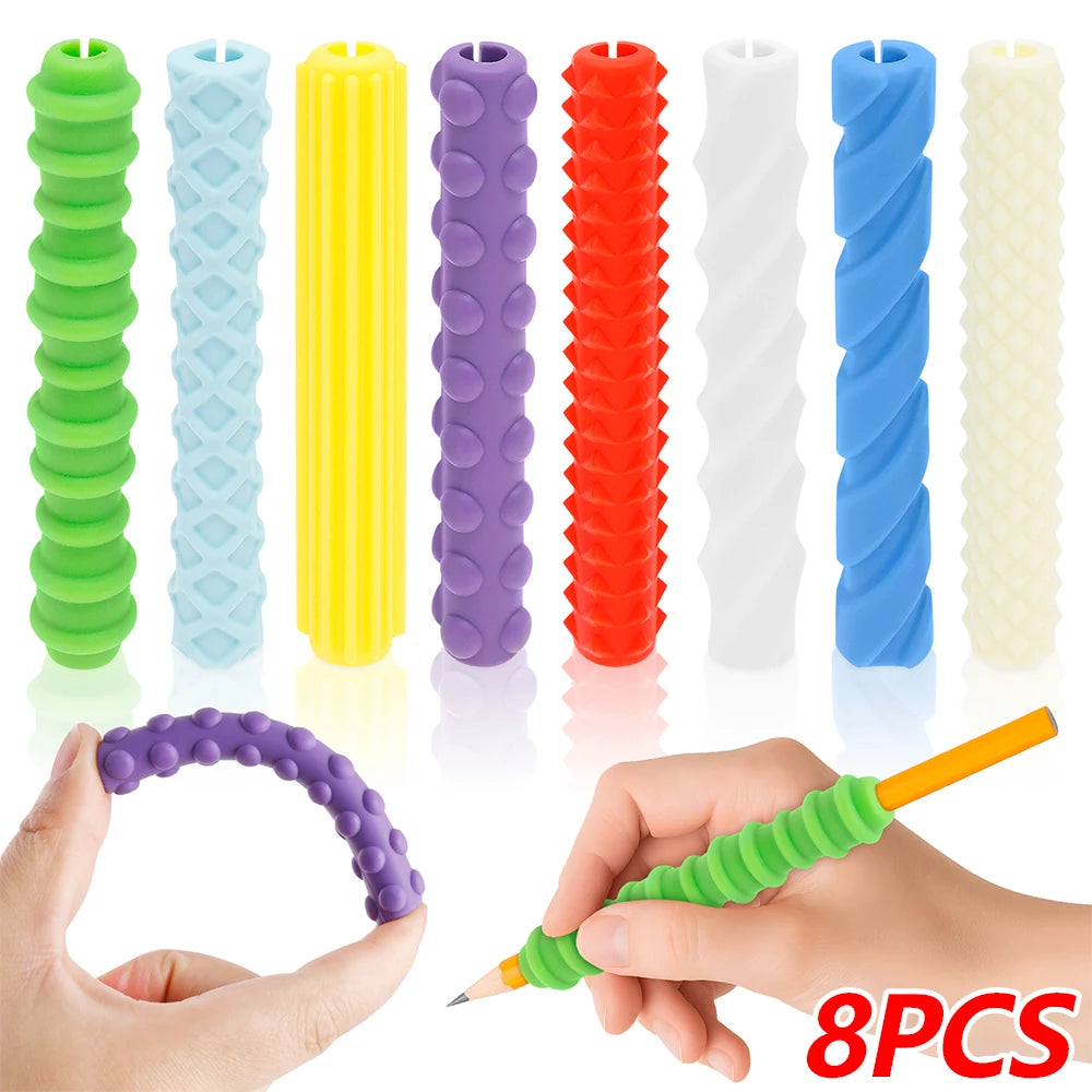 Textured Silicone Pen Grips 8pcs