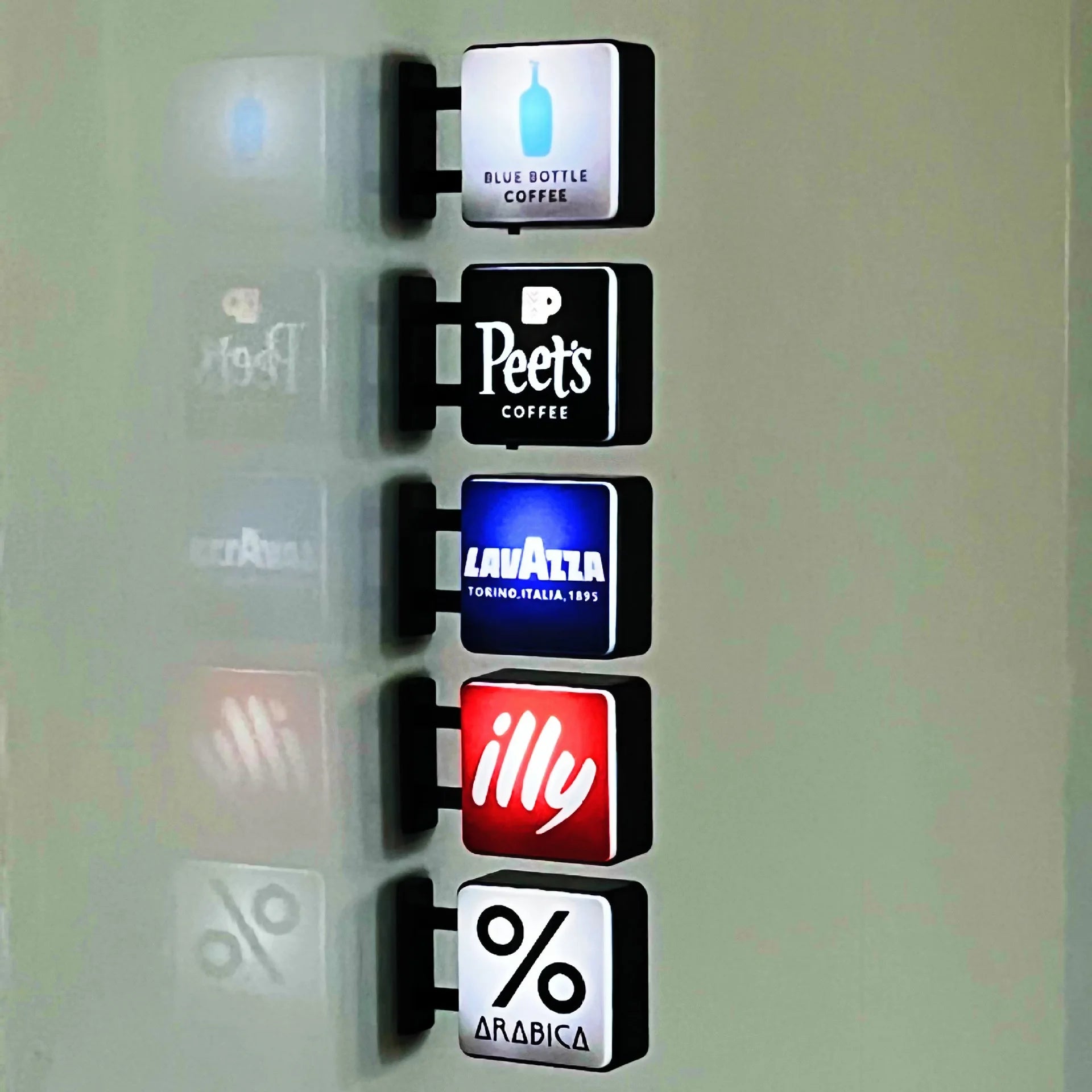 World Classic Coffee Light Sign Fridge Magnet