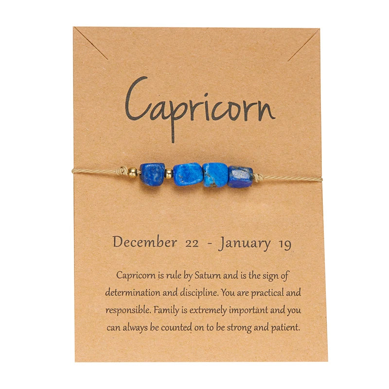 12 Constellation Natural Stone Beads Bracelet