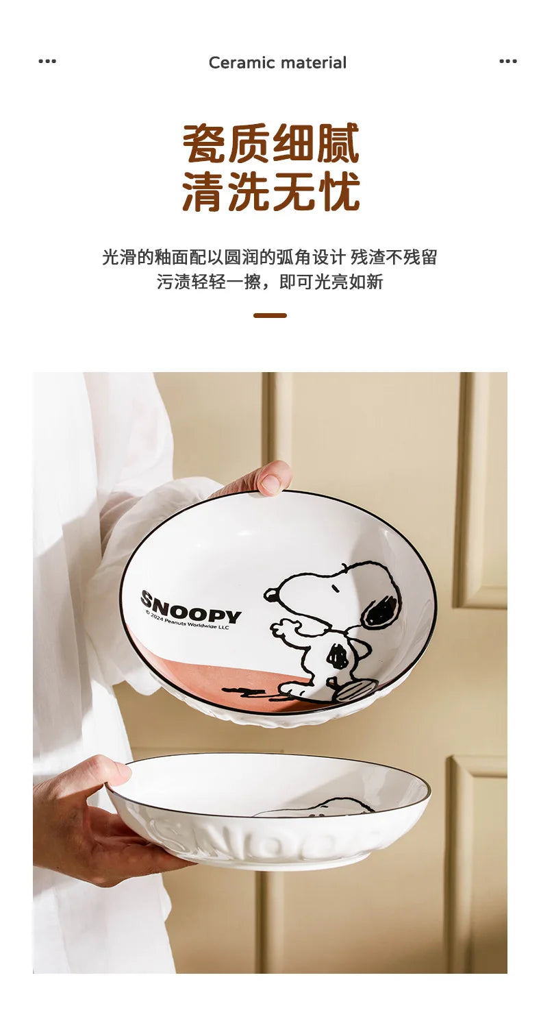 Snoopy Cute Series Couple High Aesthetic Dining Plate