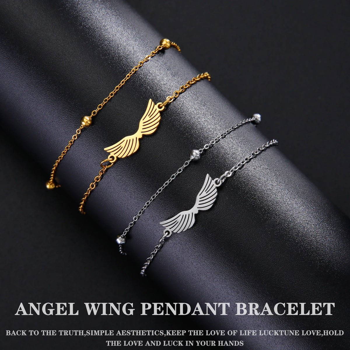Angel Wing Pendant Bracelet