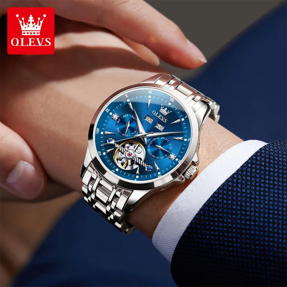 OLEVS 7091 Automatic Men's  Stainless Steel Waterproof Watch