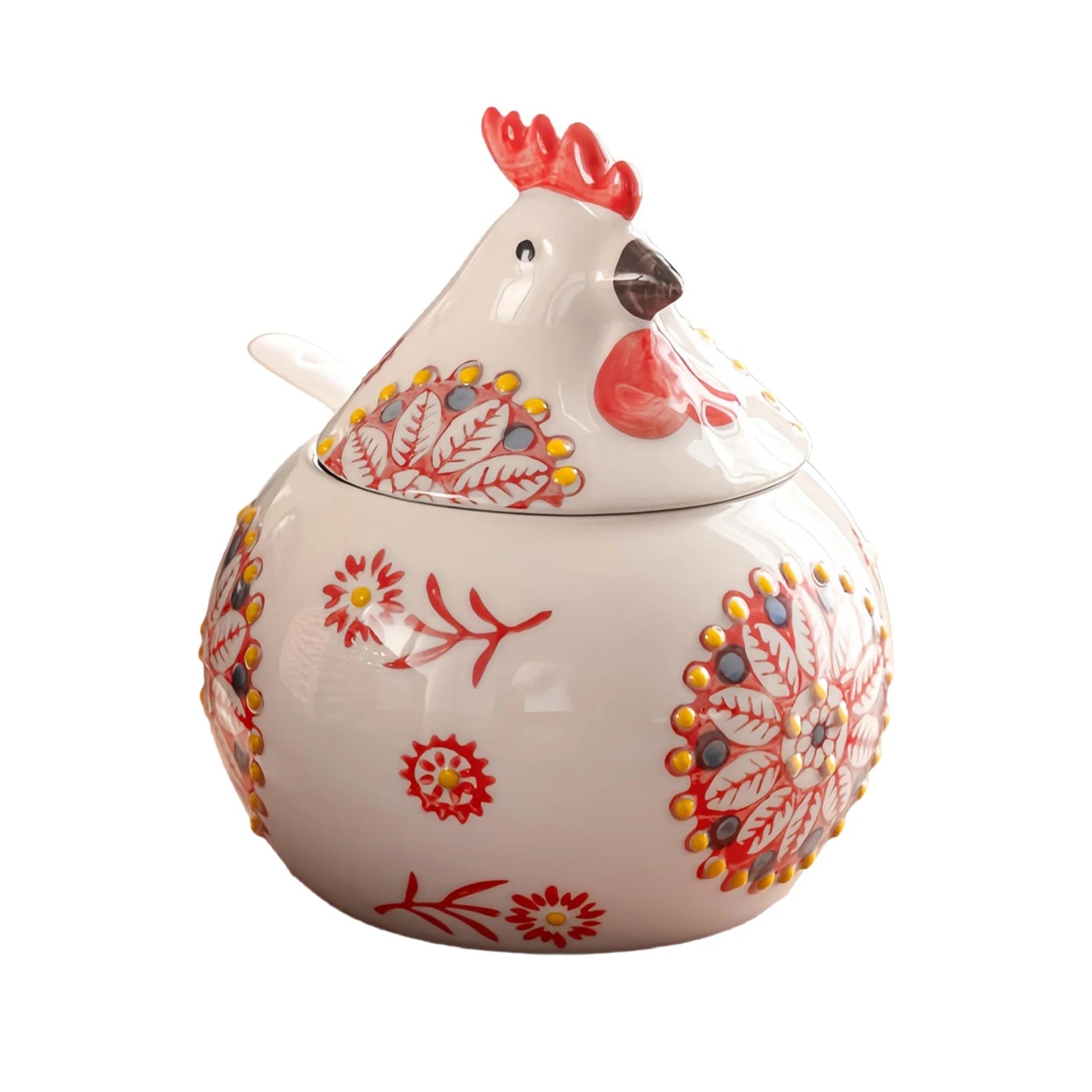 Ceramic Seasoning Storage Jar with Hen Shape