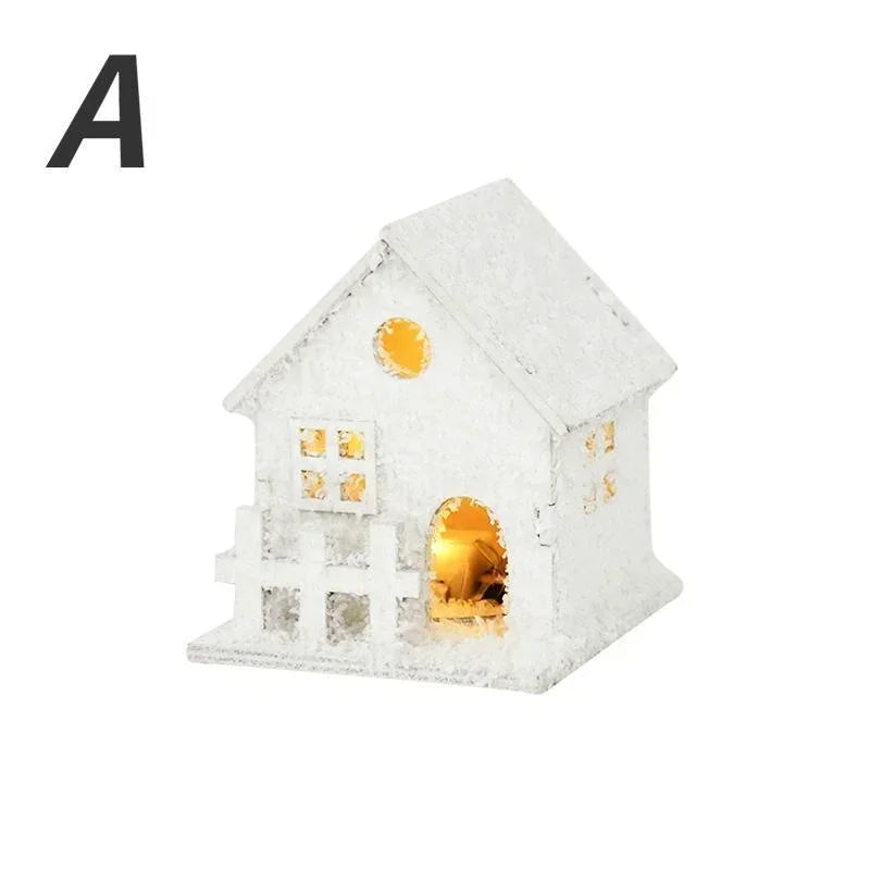 Christmas Decoration Small White House with LED Lights