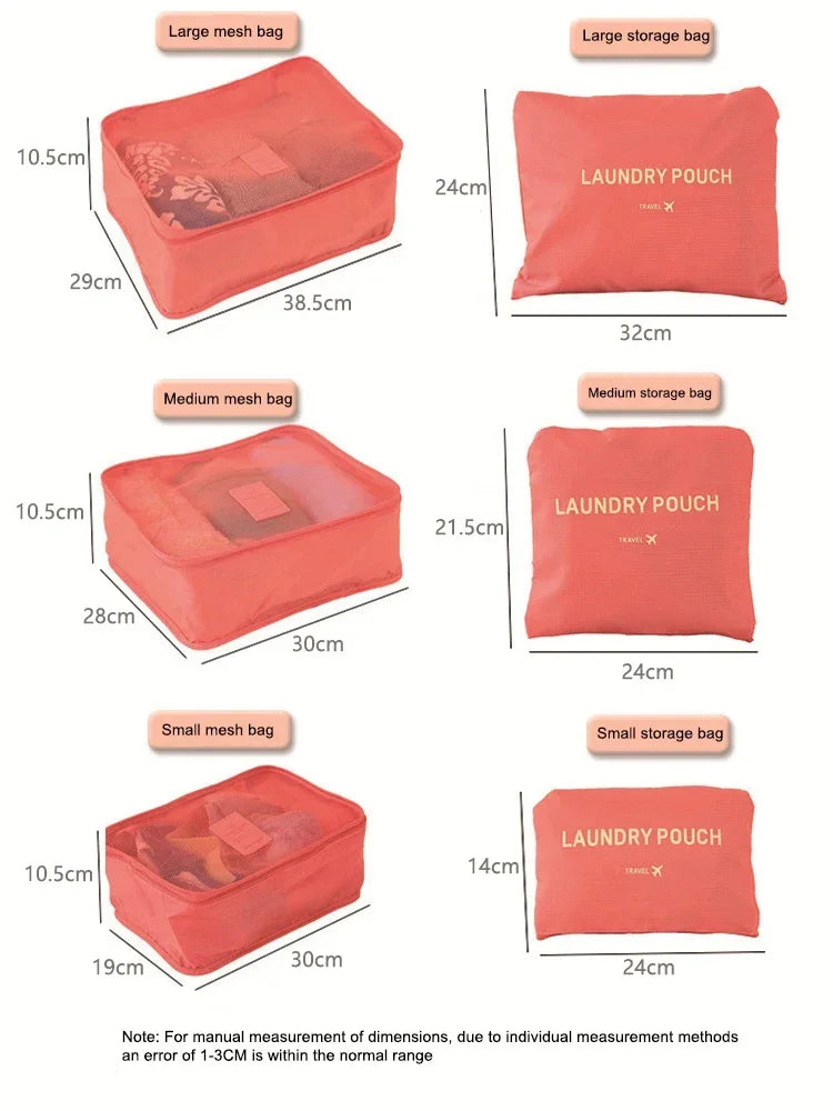 Travel 6-piece storage bag set