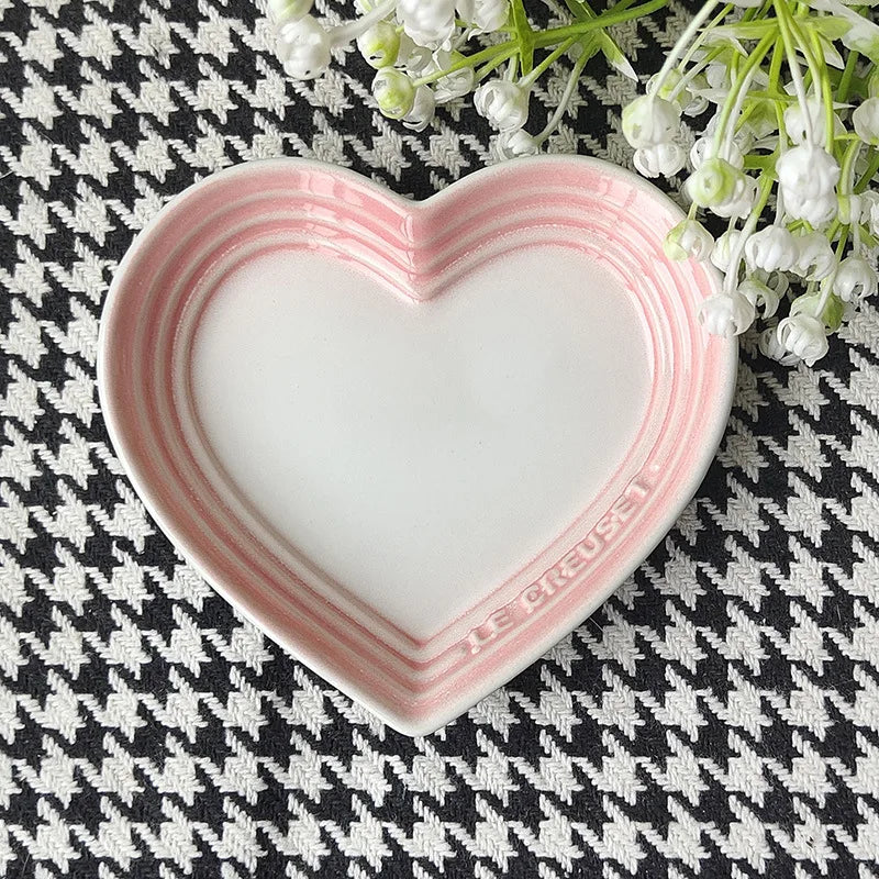 12cm Gradient Heart-shaped Ceramic Dishes