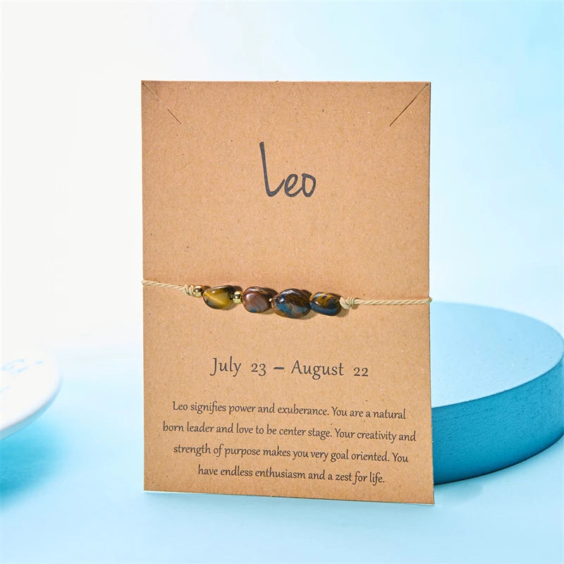12 Constellation Natural Stone Beads Bracelet