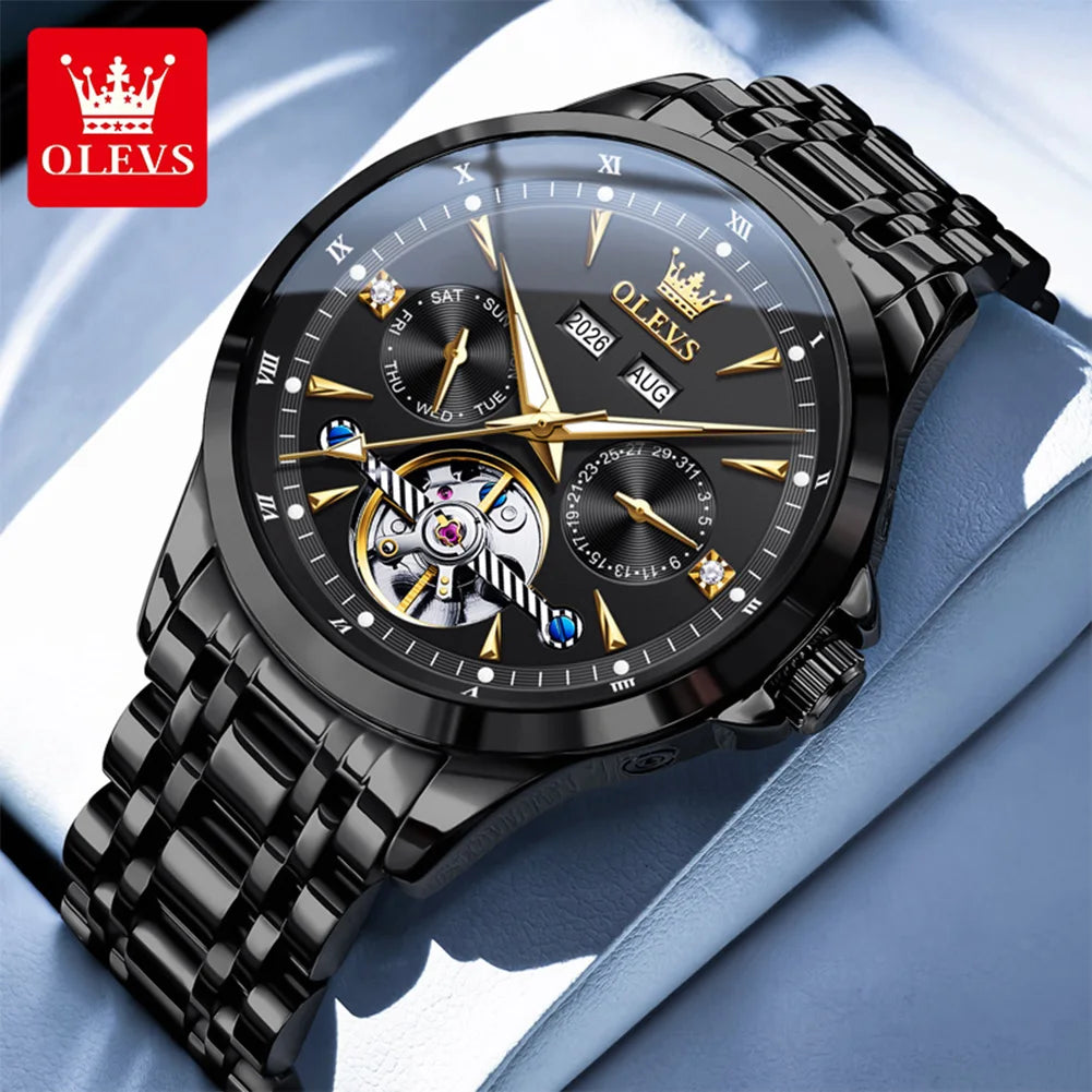 OLEVS 7091 Automatic Men's  Stainless Steel Waterproof Watch