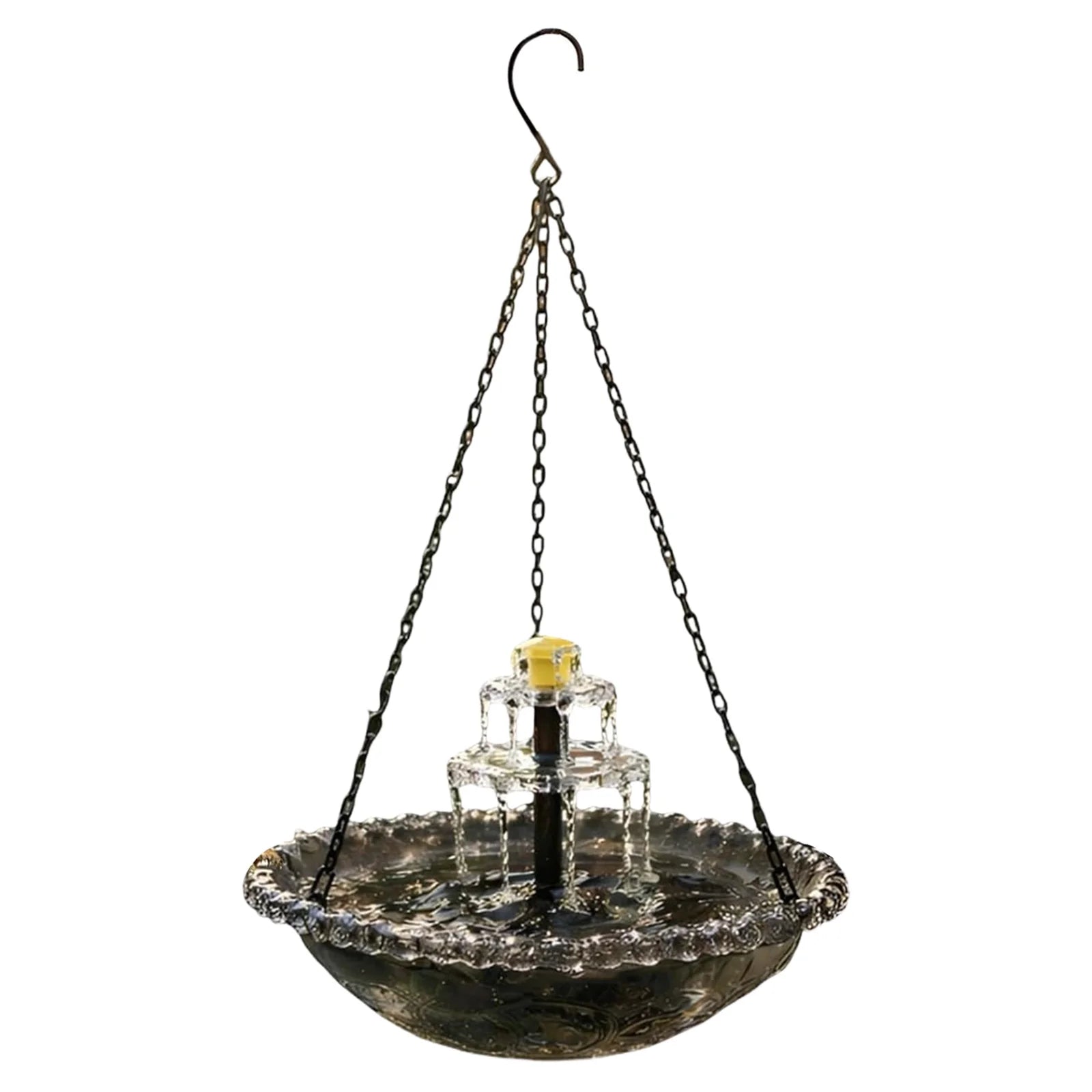 Solar Cascade Hanging Bird Bath