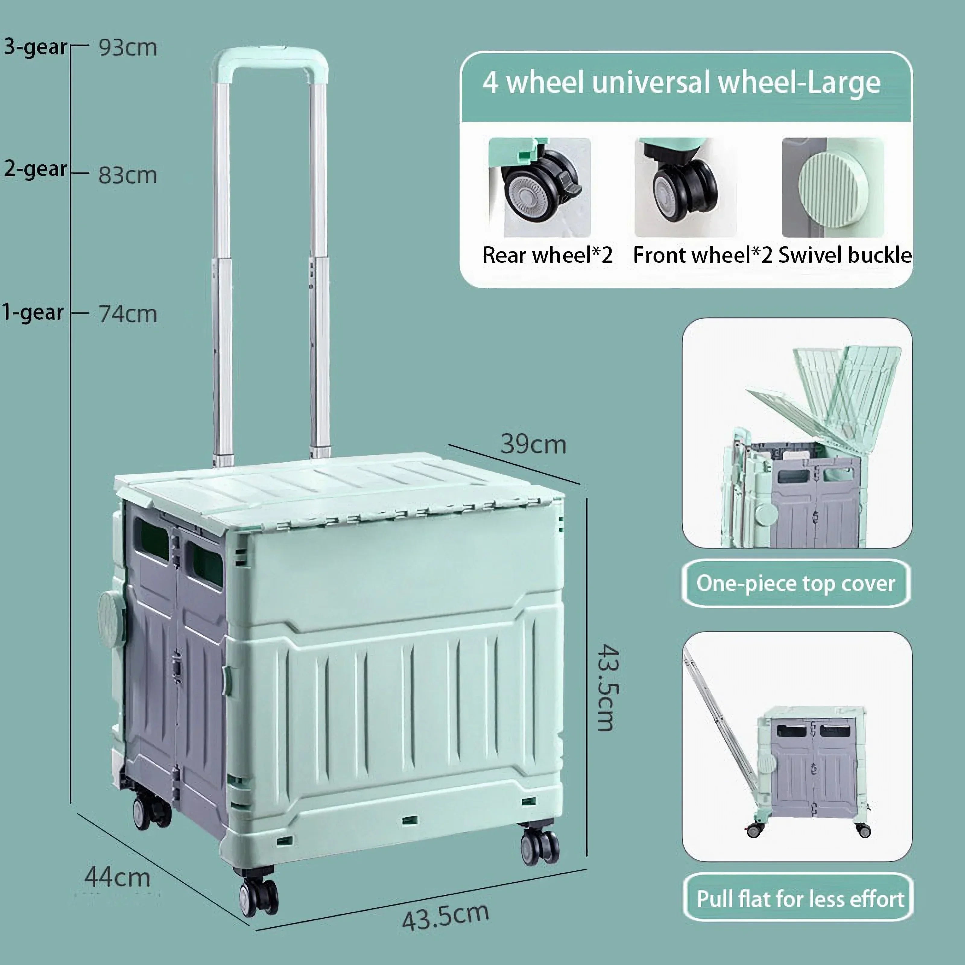 Collapsible Rolling Crate with Stair Climbing Wheel