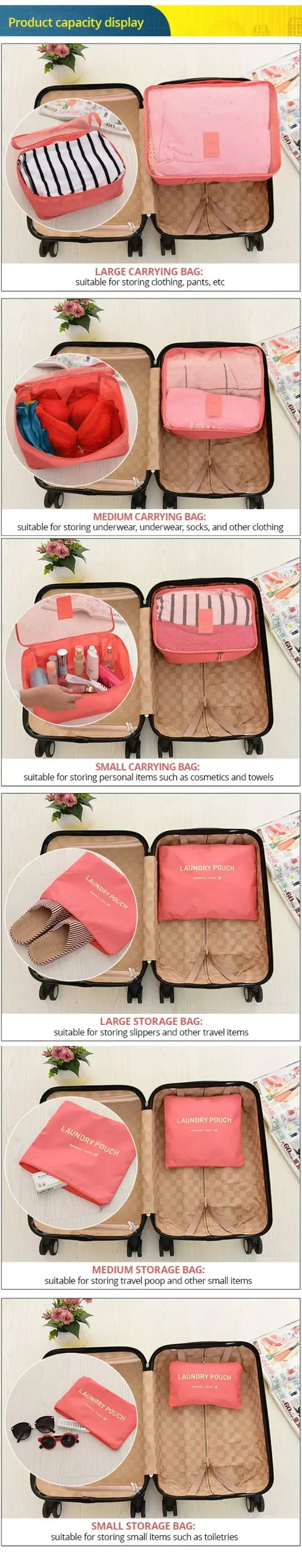 Travel 6-piece storage bag set