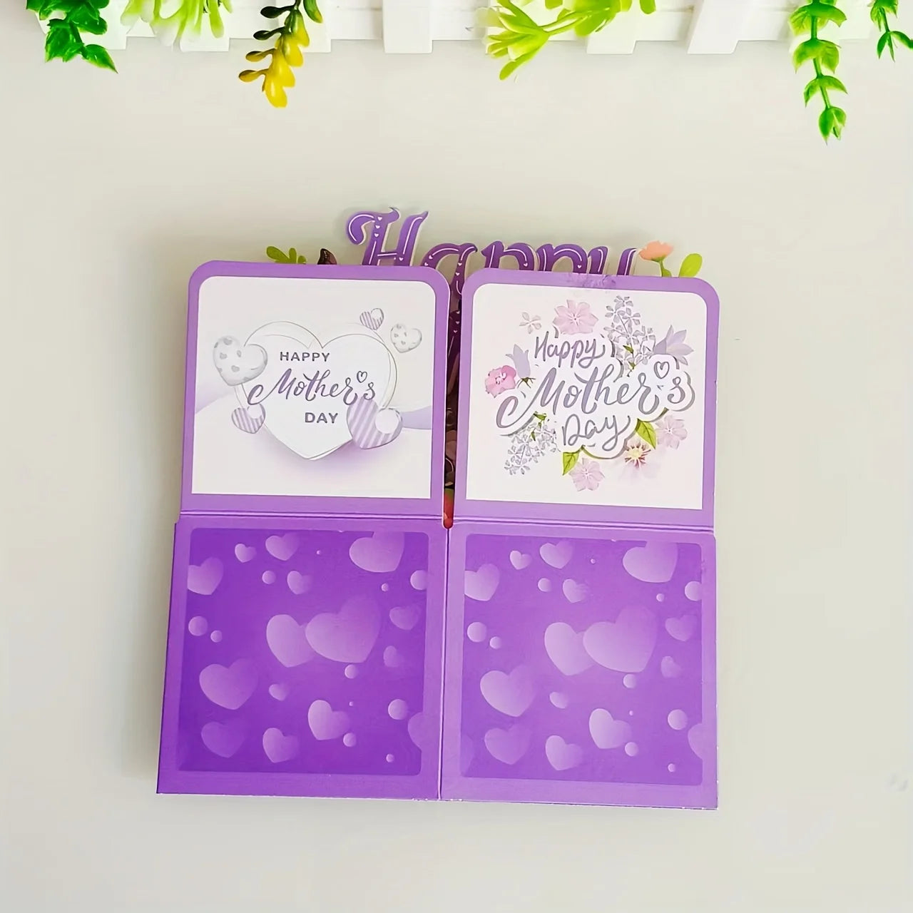 3D Purple Mother's Day Pop-Up Greeting Card