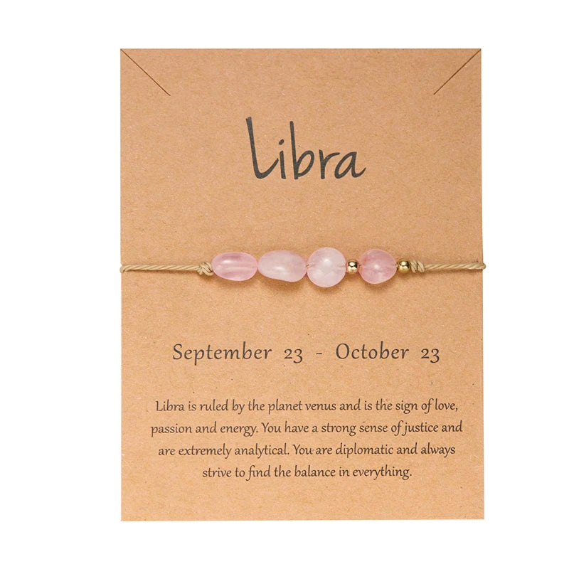 12 Constellation Natural Stone Beads Bracelet