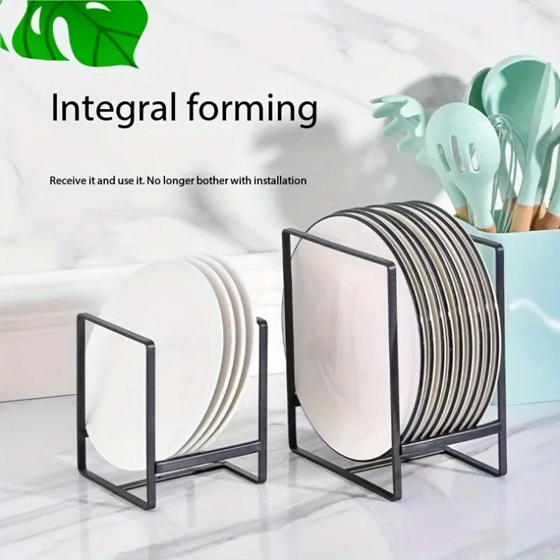 1pc Sleek Metal Dish Rack Set