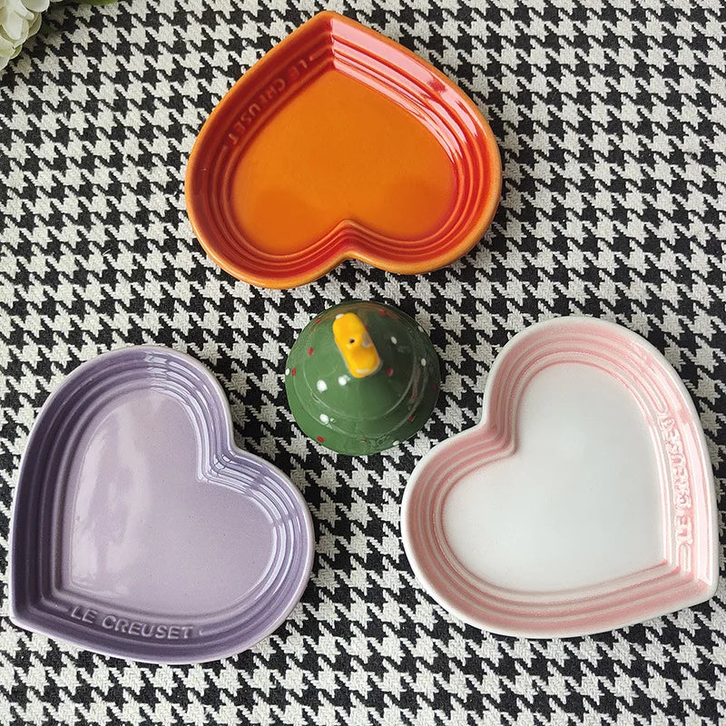 12cm Gradient Heart-shaped Ceramic Dishes