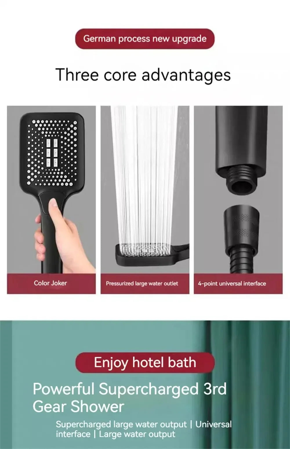 Adjustable Shower Head with 3 Mode