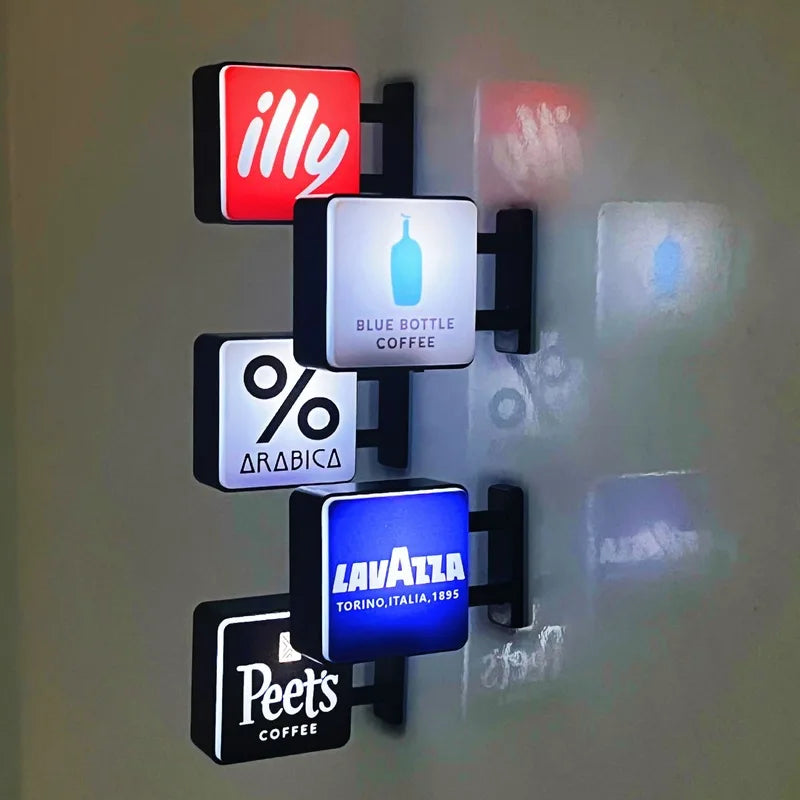 World Classic Coffee Light Sign Fridge Magnet