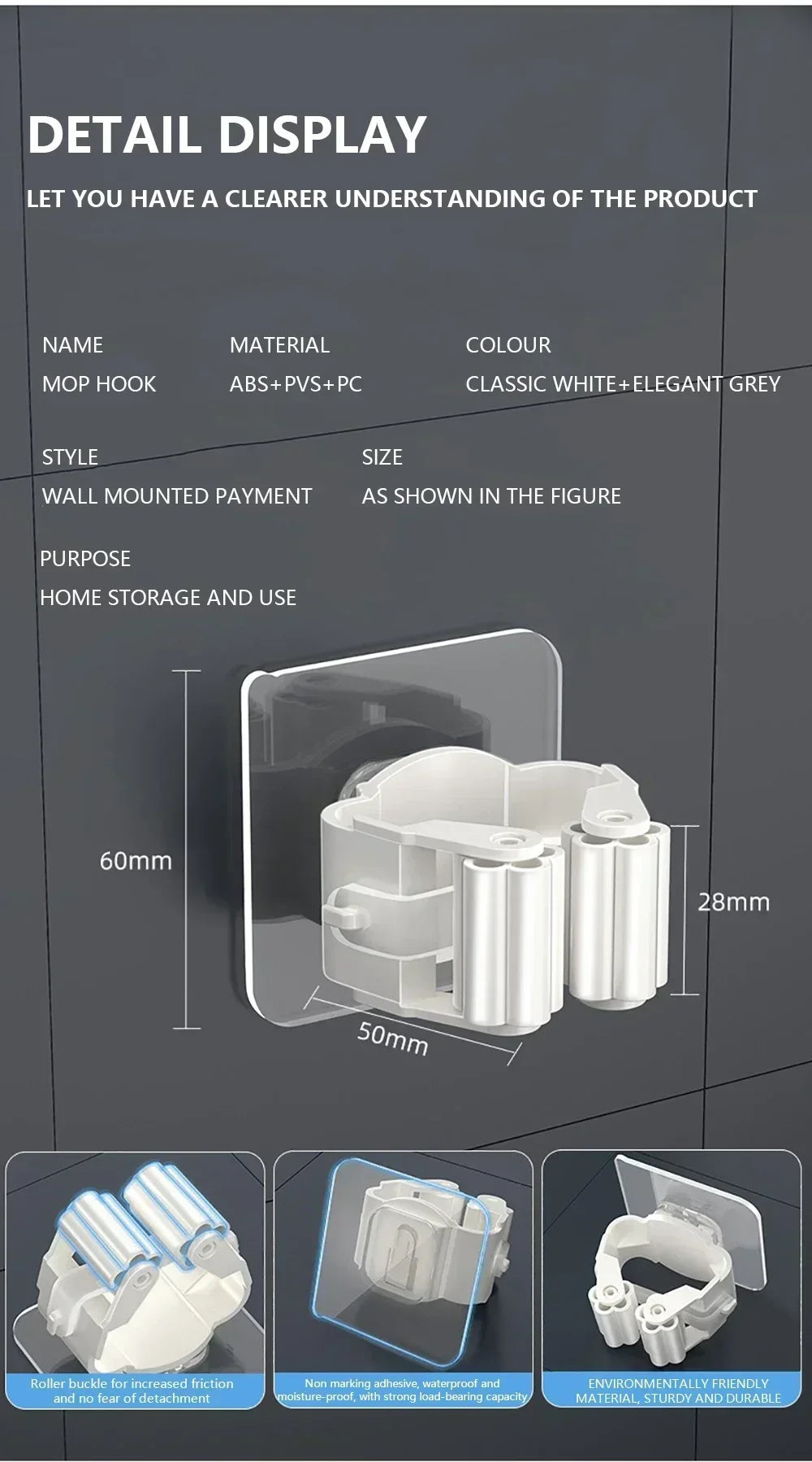 Wall Mounted Mop Holder