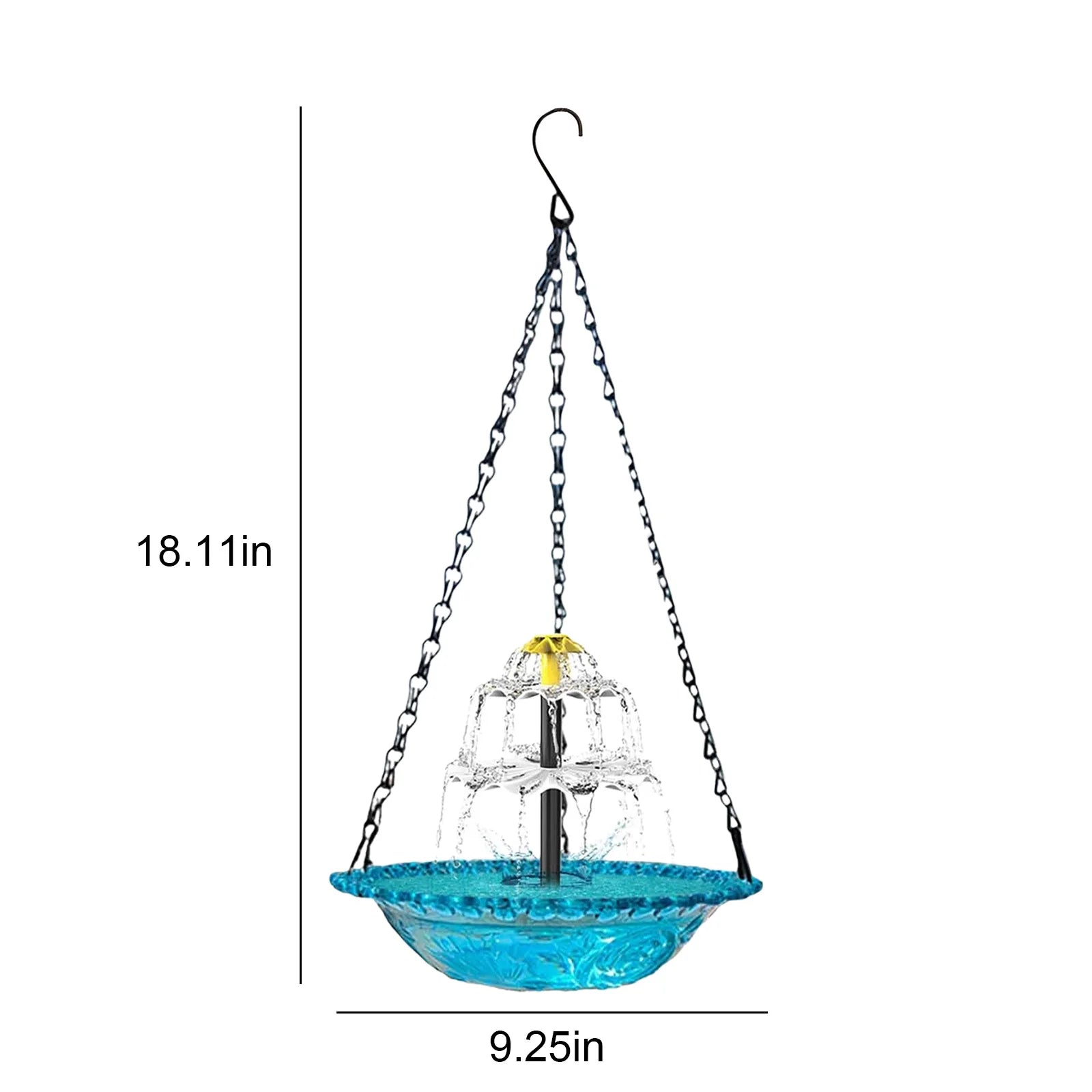Solar Cascade Hanging Bird Bath