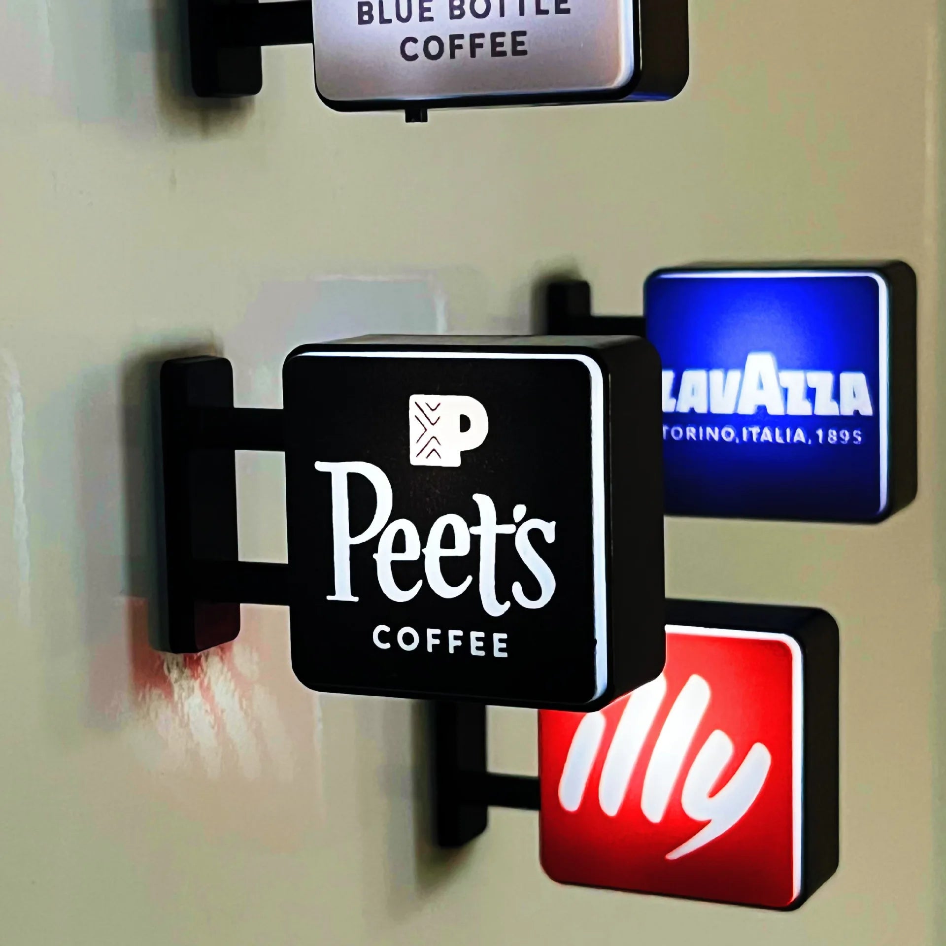 World Classic Coffee Light Sign Fridge Magnet