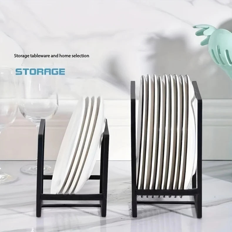 1pc Sleek Metal Dish Rack Set