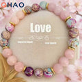 Imperial Jasper Rose Quartz Beaded Bracelet